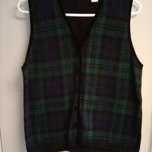 Women's Vintage "For Her" Van Heusen Plaid Sweater Vest Small